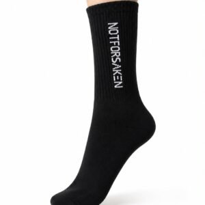 Black knee-high sock with white vertical text reading 'NOT FOR SNEAKERS' against a white background